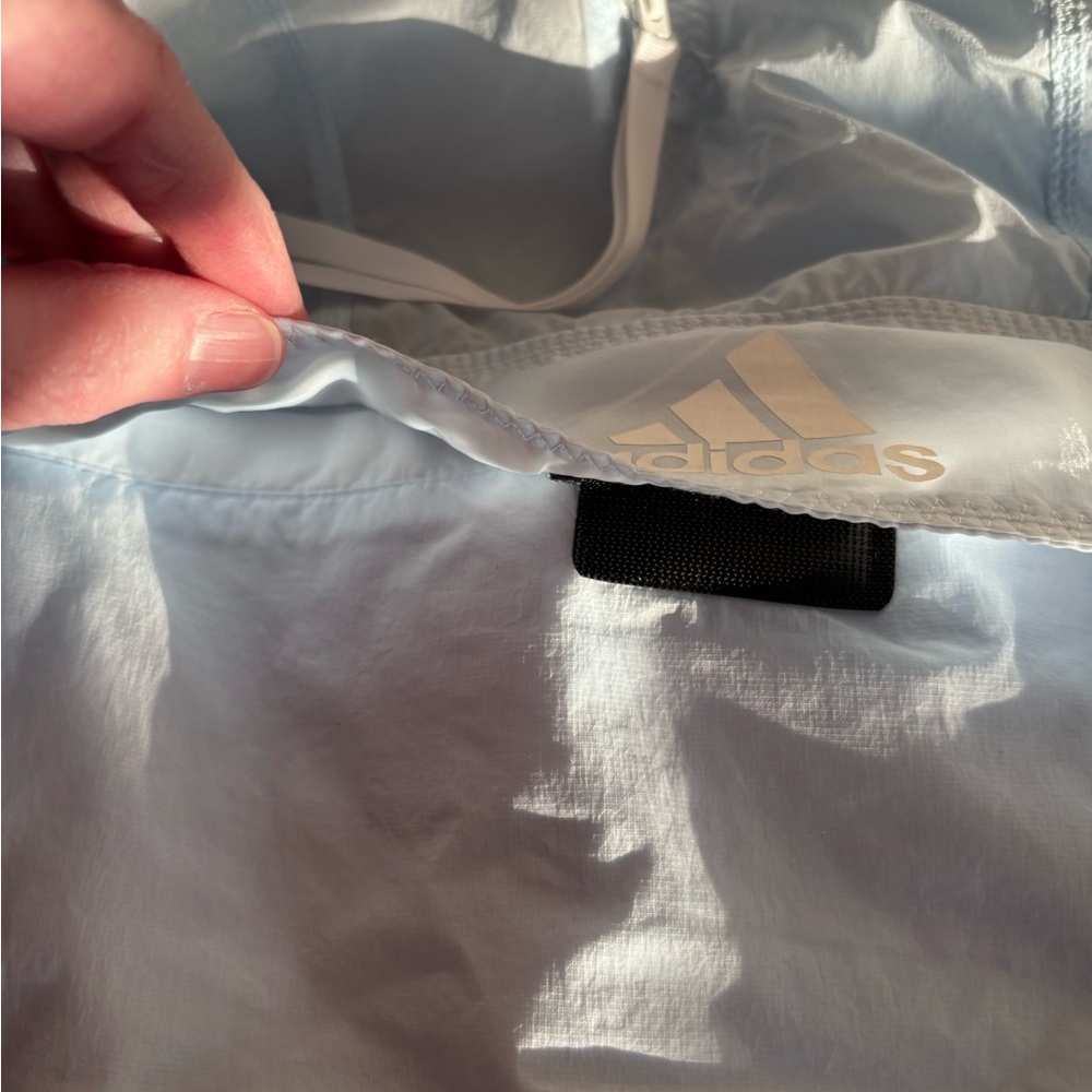 ADIDAS Light Blue Windbreaker Jacket - Picture 8 of 11